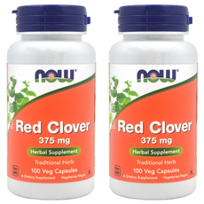 now 健而婷 紅花苜蓿植物膠囊食品 375mg 增加元氣 調節生理機能, 100顆, 2罐