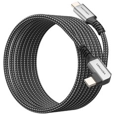 VEnTIOn 威迅 Type-C to Type-C USB3.2 Gen1 5Gbps VR頭戴裝置90度連接線, 金屬灰, 1個, 5m