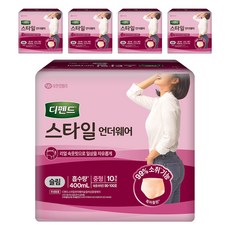 디펜드 여성용 스타일 언더웨어 슬림 성인기저귀, 중형, 10개입, 5개