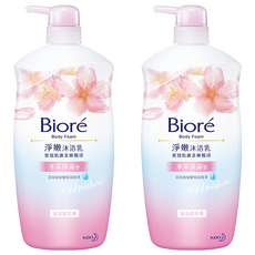 Biore 蜜妮 台灣公司貨 淨嫩沐浴乳 浪漫櫻花香 水采保濕型, 1kg, 2瓶