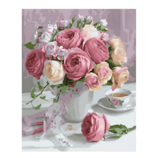 ArtLife 藝術生活 數字油畫DIY DT094 50 x40cm, 淡雅玫瑰, 1個