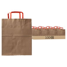 牛皮紙手提購物袋, 混和顏色, 100個