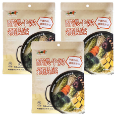 自然緣素 醇濃牛奶鍋湯底, 3個, 58g