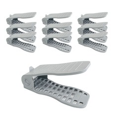 AllULiving 男用可調式鞋子收納架 10入, 灰色