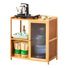 HAPPY LiFE 壓克力櫃門 餐邊櫃 單門款, 大容量儲物櫃, 70 x 33 x 72cm, 茶色