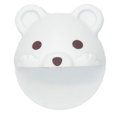 免打孔小熊造型家具固定器 180g, 白色, 2個