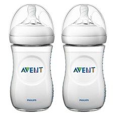 PHILIPS 飛利浦 AVENT 新安怡 親乳感防脹氣PP奶瓶組(260ml), 透明色, 2個