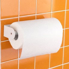 懸浮式廚房紙巾架 黏貼式, 1個, 白色