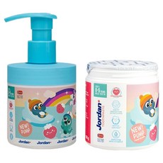 Jordan 嬰幼兒用 新Step 1 泵式牙膏 草莓口味 正裝 188g + 補充包 188g 套組, 1套