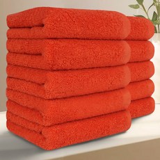 Terrique 高級飯店毛巾 200g 40支精梳棉, 10個, 橘色