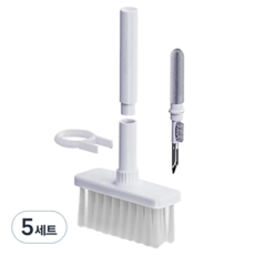日常分享耳機清潔棒+鍵盤刷一體式, 白色, 5組