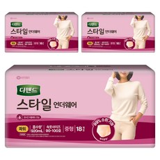 디펜드 여성용 스타일 언더웨어 요실금 성인기저귀 파워, 중형, 18개입, 3개