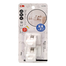 KM 黏貼式門簾桿掛夾 2入/組, 2組