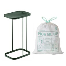 Reborn.J 復古垃圾袋架 分類垃圾桶 + 專用塑膠袋 隨機, 1套, 綠色