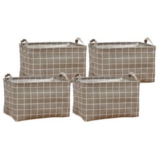 All High布質方形衣物書本化妝品收納籃, 03 灰色廣場, 4個