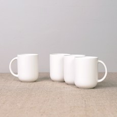 보울보울 레트로라인 핸들머그 360ml, 밀크화이트, 4개
