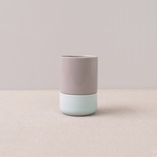 BOWLBOWL 韓國製 Retro Line 瀝水餐具筒 M, 煙灰色 + 天空藍, 1個