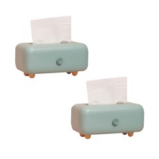 可愛圓角造型面紙盒, 綠色, 2個