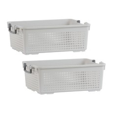 house recipe. Cozy 附把手置物籃 L, 象牙白, 2個