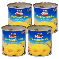 Fresco 파인애플 슬라이스 통조림, 410g, 4개