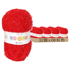 延日纖維 健康菜瓜布紗線, 08 紅色, 32個
