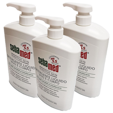 sebamed 施巴 pH5.5 潔膚露, 不含皂鹼 溫和不刺激, 一瓶搞定洗頭洗澡, 適用各種肌膚, 1L, 3瓶