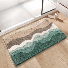 Homeflow 波浪紋現代浴室地墊, 藍色, 1個