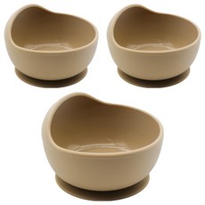 矽膠吸盤蝸牛碗 11.5 x 5cm 350ml 153g, 象牙米, 3個