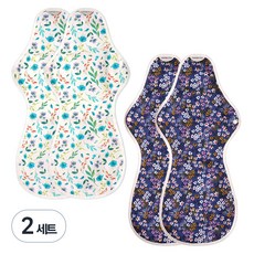 hannahpad 布衛生棉 超級超薄衛生棉4片 圖案隨機出貨, 2套, 夜用