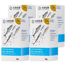 大研生醫 EPA 1200頂級魚油軟膠囊, rTG型式好吸收, 高濃度EPA Omega-3, 100%純魚油, 705mg, 90顆, 4盒