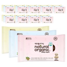 네츄럴오가닉 프리미엄 플레인 손입 물티슈 휴대형, 70g, 10매, 80개