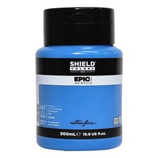 SHIELD 盾牌 Epic 壓克力顏料 667 螢光藍, 500ml, 1色