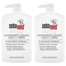 施巴 pH5.5 潔膚露 無皂鹼配方 溫和清潔不緊繃 洗臉和沐浴雙重用途, 1L, 2瓶