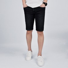 Guystory 夏季Torres大尺碼五分彈性牛仔短褲