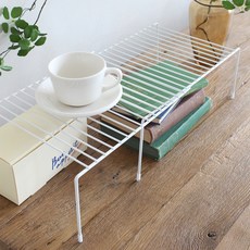 GGUMIGGA 長度可調式碗盤整理架, 白色