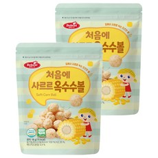 Bebest 孩童脆球餅乾, 18g, 2包, 玉米口味