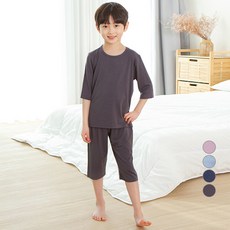 LollyTree 兒童人造絲彈性纖維飄逸七分袖家居服上下套裝