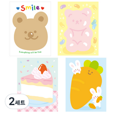 長方形便條紙 4種組, 2套