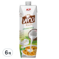 허니트리 리치 코코넛 밀크, 6개, 1L