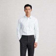 YEZAC 男士棉混紡基本款修身襯衫 YE3SBS161