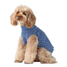 pehom 寵物毛衣背心 小型犬保暖舒適時尚, 1入, 冰藍