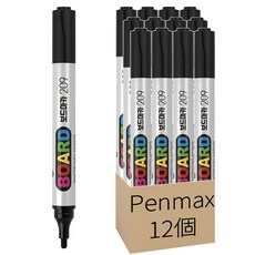 PENMAX 209 白板筆 黑色, 12個, 黑色的