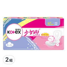 Kotex 靠得住 少女肌 純淨無香衛生棉, 35cm, 24片, 2組
