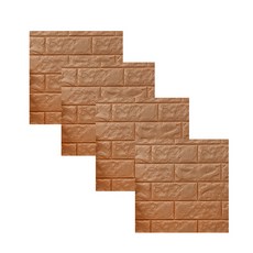 優質立體墊子磚塊樣式亮點壁紙貼, 棕色的, 4個