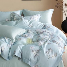 Prawear 巴麗維亞 60支天絲兩用被床包組 西湖曲藍 加大6尺 親膚透氣涼感