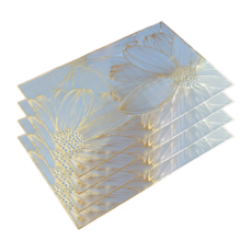 앙멧 방수 미끄럼방지 식탁 매트, 블루, 4개, 45 x 30 cm