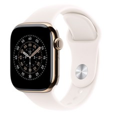 Apple 2025 Apple Watch S11 金色鈦金屬 + S/M淡胭粉色運動型錶帶, 42mm, 淡胭粉色, GPS + 行動網路