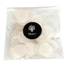 Moico 貝殼風鈴製作DIY圓形未拋光 100入, 珍珠白