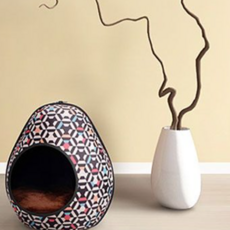 ibiyaya 依比呀呀 雞蛋造型拉鍊式寵物窩 FB1412+睡墊, 蜂蜜