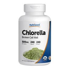 nutricost Chlorella 小球藻保健膠囊, 240顆, 1罐